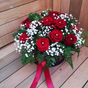 I Love You Red rose box Arrangement
