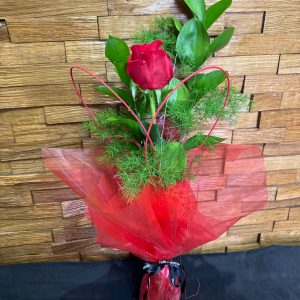Your The One Red Rose in an Elegant Vase