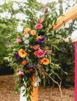 Vibrant spray of flowers for flower arches