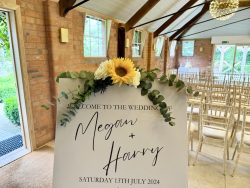welcome sign flowers