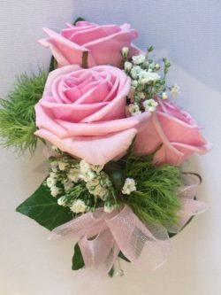 pink rose ladies corsage